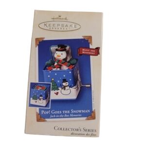 2003 Hallmark "Pop! Goes the Snowman" Jack-In-The-Box Memories Ornament Gift